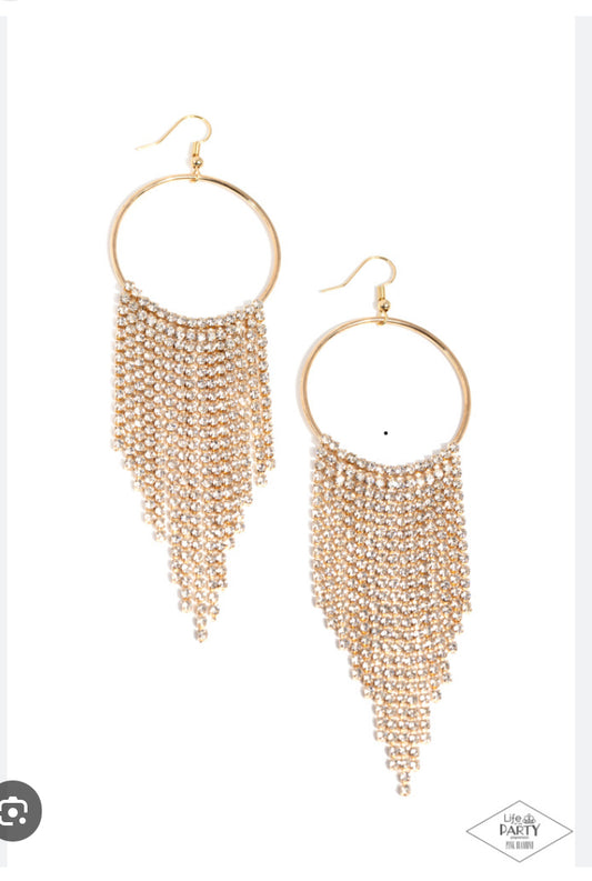 Streamlined Shimmer - Gold Earrings
