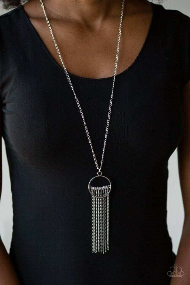 Terra Tassel - Long Silver Necklace